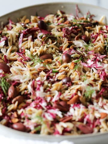 Orzo Salad with Radicchio and Fennel Olive Vinaigrette