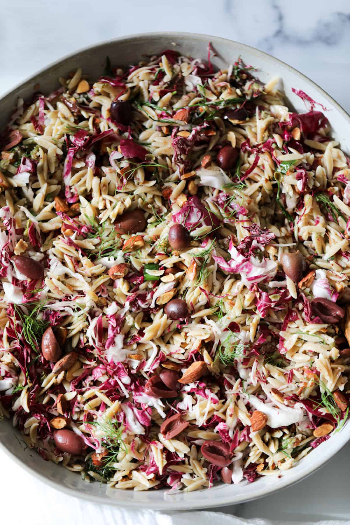 Orzo with Radicchio and Fennel Olive Vinaigrette