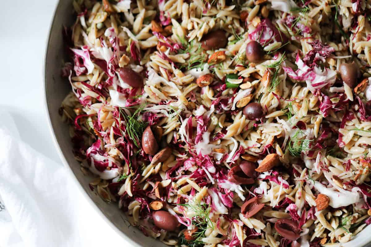 Orzo with Radicchio and Fennel Olive Vinaigrette
